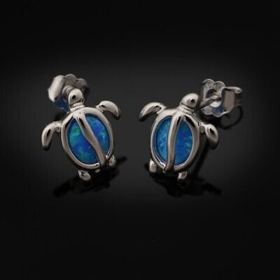 Opal Turtle Earrings
