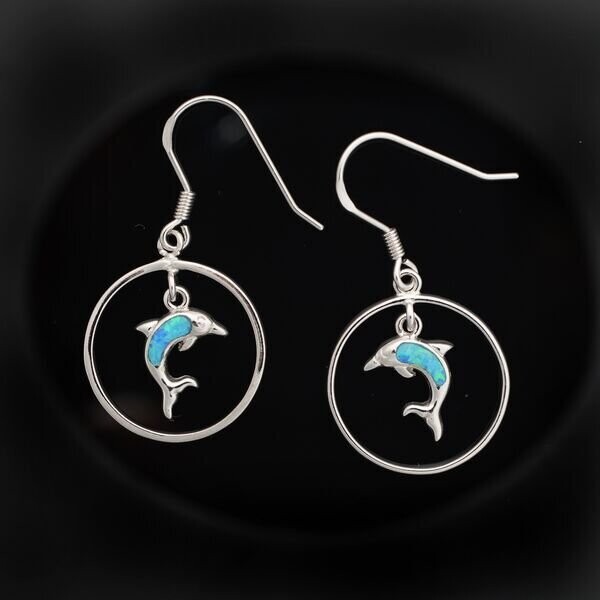 Opal Dolphin Earrings
