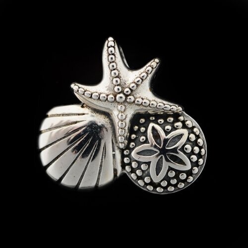 Sterling Silver Sand Dollar / Shell / Starfish Tropical Pendant