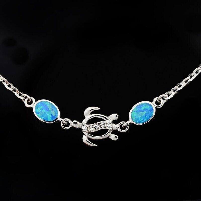 Opal Turtle Ankle Bracelet