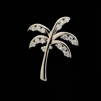 Sterling Silver & Cubic Zirconia Palm Tree Pendant