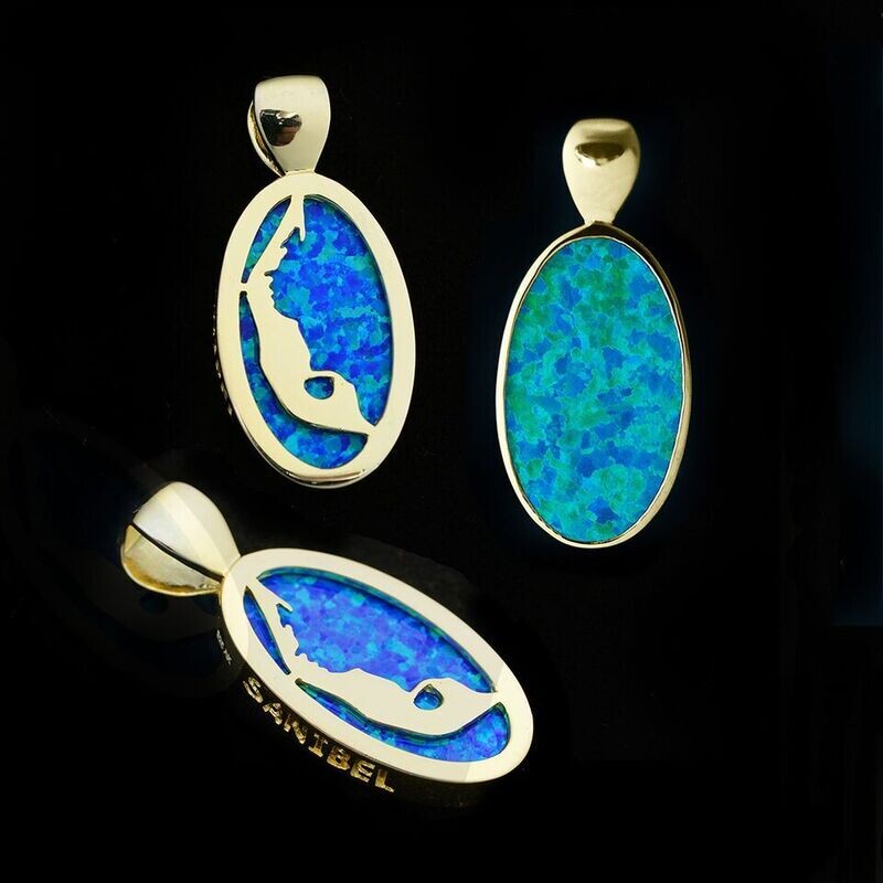 The Sanibel Island Pendant (Large, Gold Tone)