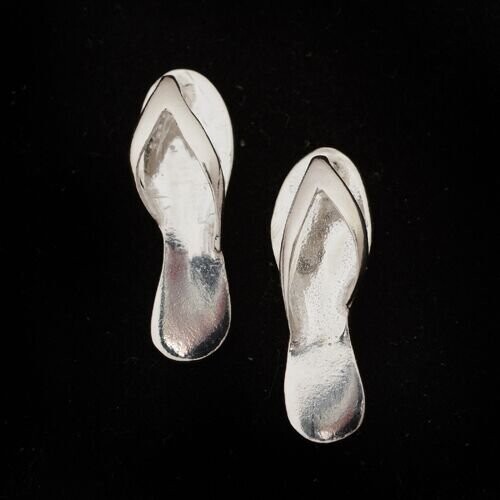 Sterling Silver Flip Flop Earrings
