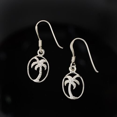 Sterling Silver Palm Tree Earrings