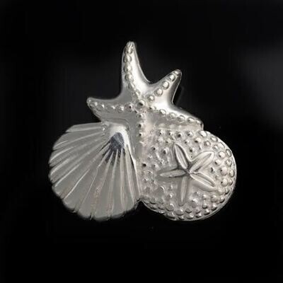 Sterling Silver Sand Dollar / Shell / Starfish Tropical Pendant