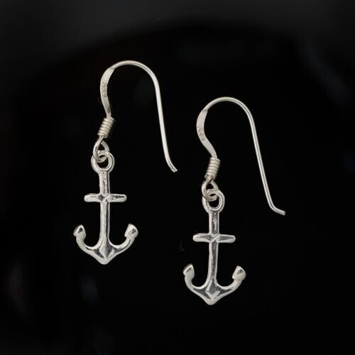 Sterling Silver Anchor Earrings