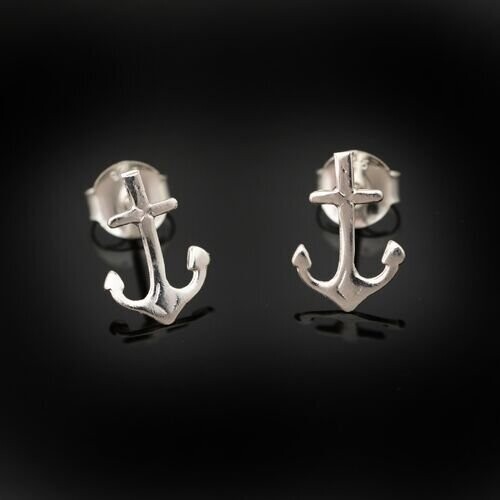Sterling Silver Anchor Earrings