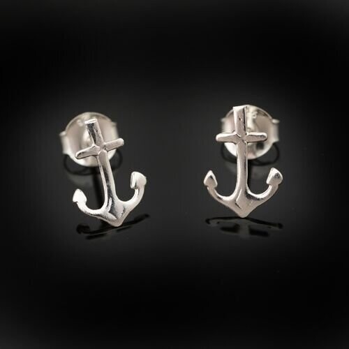 Sterling Silver Anchor Earrings