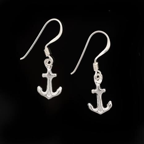 Sterling Silver Anchor Earrings