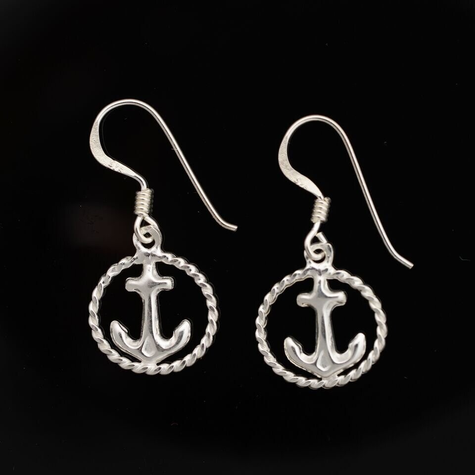 Sterling Silver Anchor Earrings