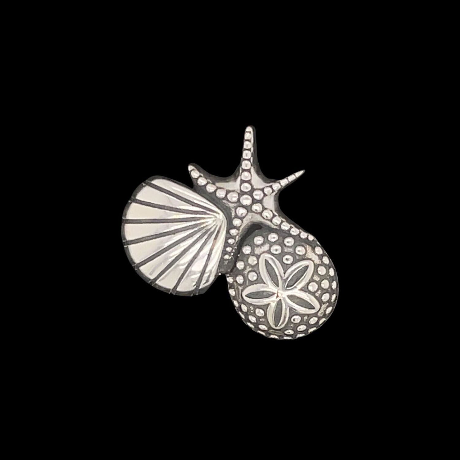 Sterling Silver Sand Dollar / Shell / Starfish Tropical Pendant