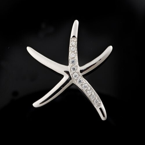 Sterling Silver & Cubic Zirconia Starfish Pendant