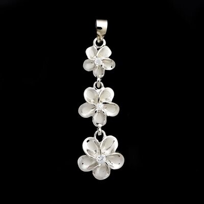 Sterling Silver & Cubic Zirconia Flower Pendant