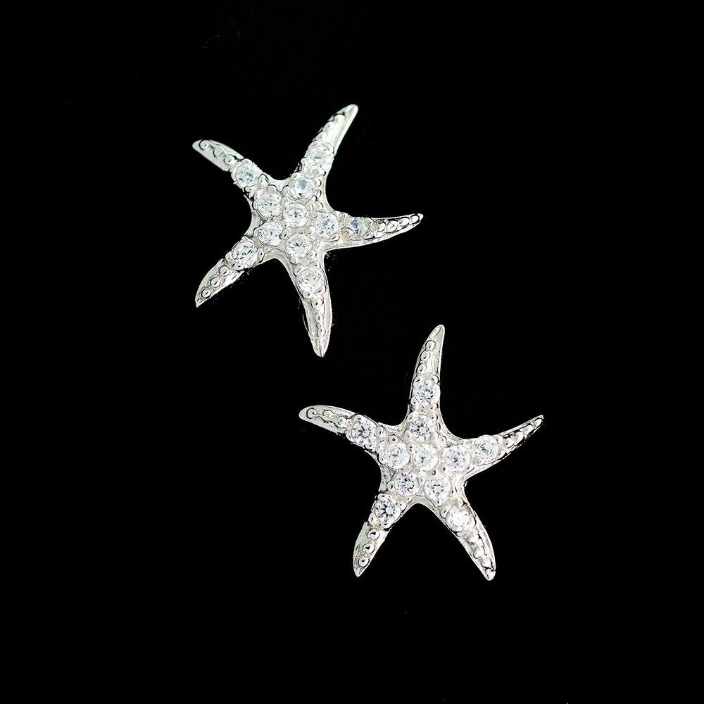 Cubic Zirconia Starfish Earrings