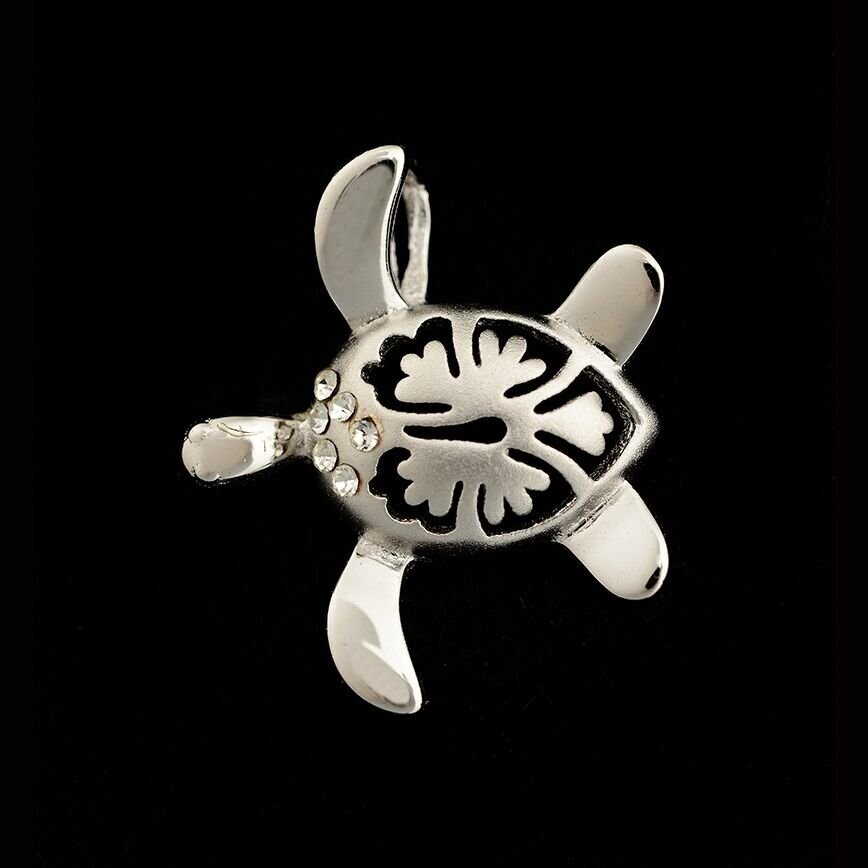 Sterling Silver & Cubic Zirconia Turtle Pendant