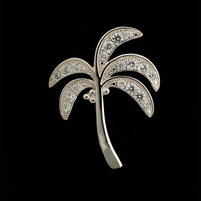 Sterling Silver & Cubic Zirconia Palm Tree Pendant