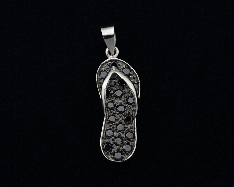 Cubic Zirconia Flip Flop Pendant