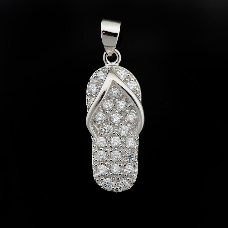 Cubic Zirconia Flip Flop Pendant