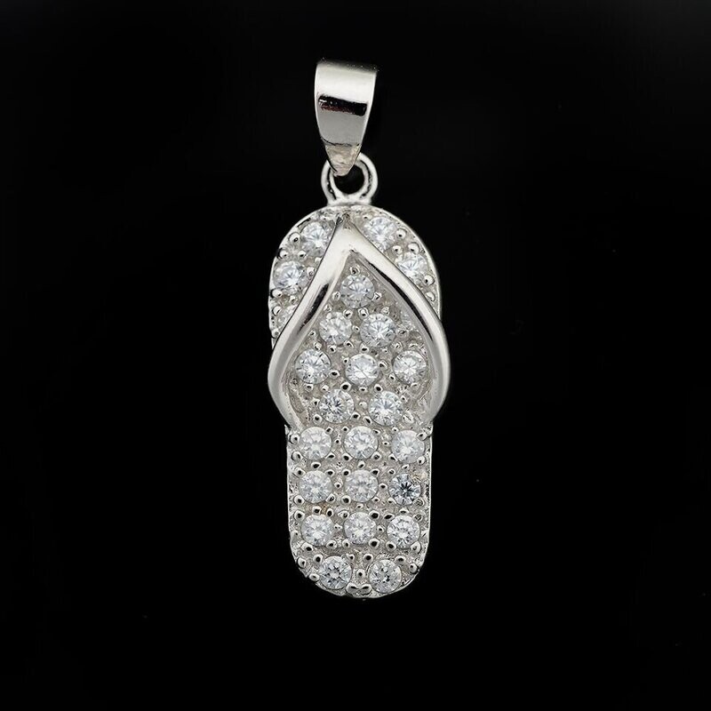 Cubic Zirconia Flip Flop Pendant