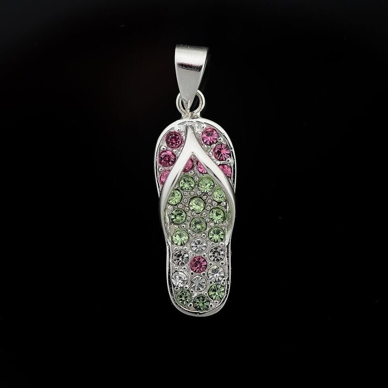 Cubic Zirconia Flip Flop Pendant