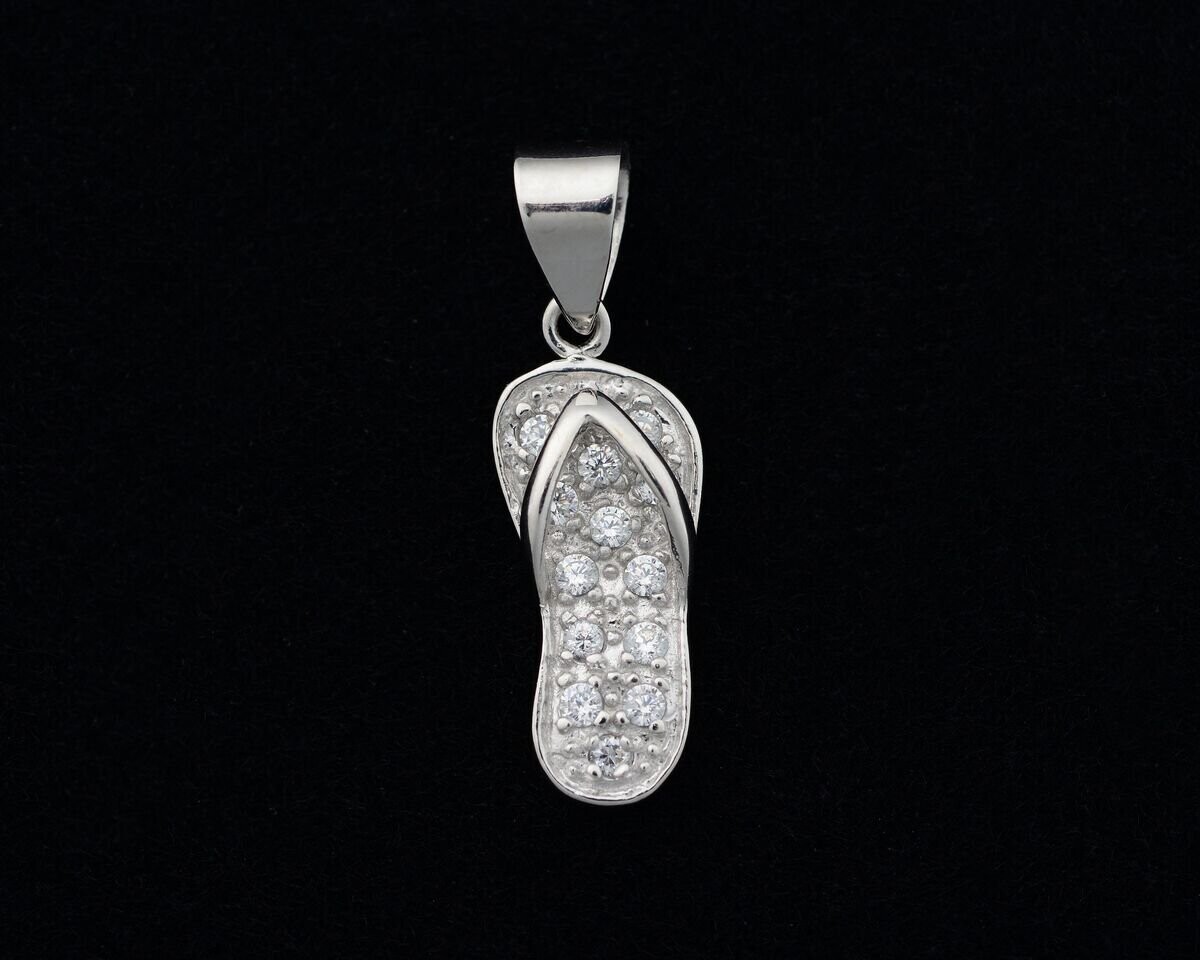 Cubic Zirconia Flip Flop Pendant