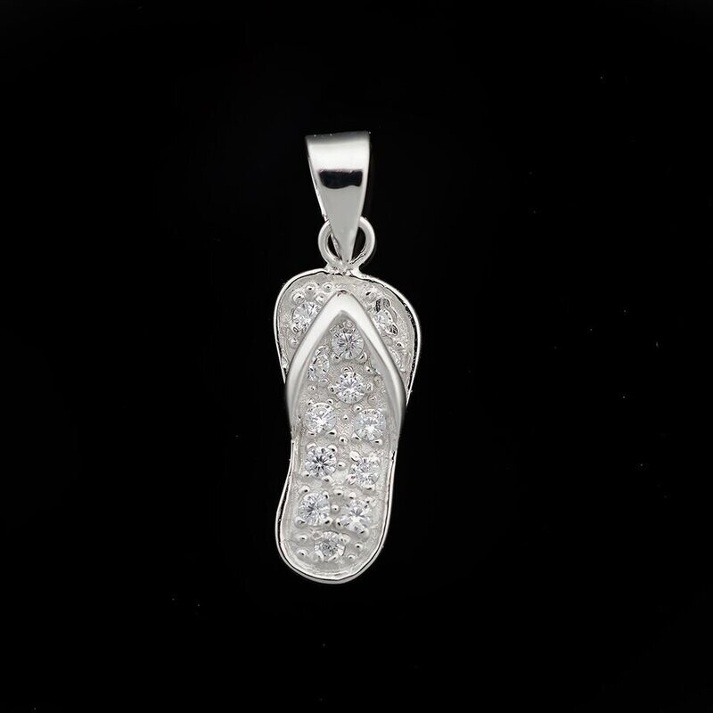 Cubic Zirconia Flip Flop Pendant