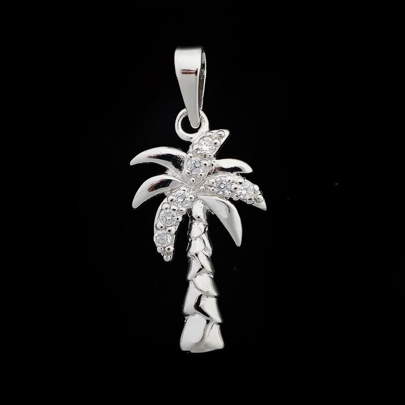 Cubic Zirconia Palm Tree Pendant