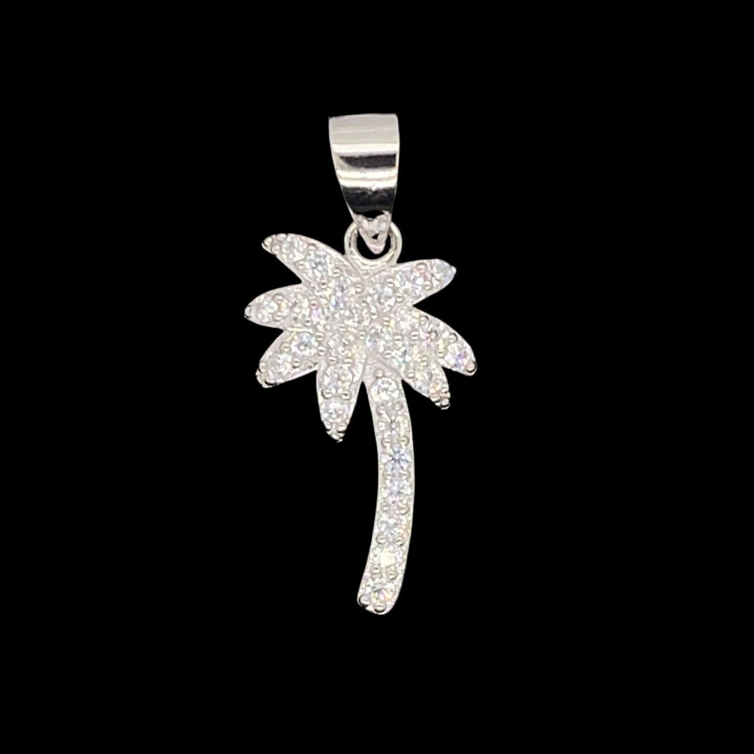 Cubic Zirconia Palm Tree Pendant
