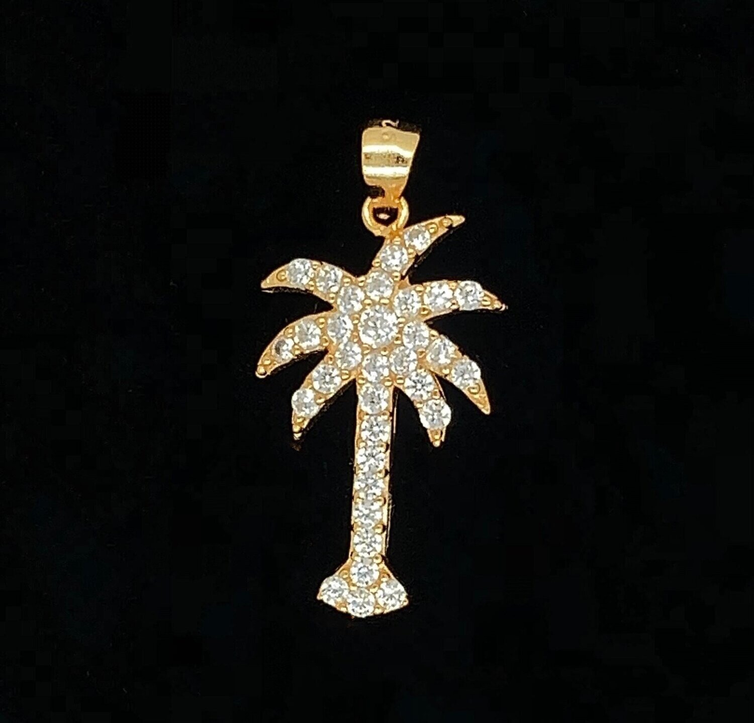 Cubic Zirconia Palm Tree Pendant