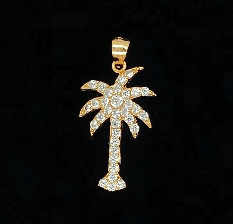 Cubic Zirconia Palm Tree Pendant