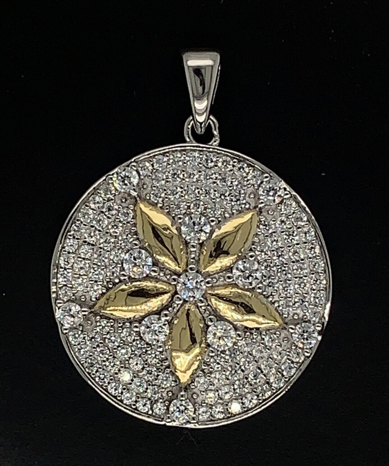 Cubic Zirconia Sand Dollar Pendant