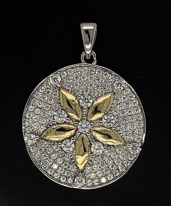 Cubic Zirconia Sand Dollar Pendant