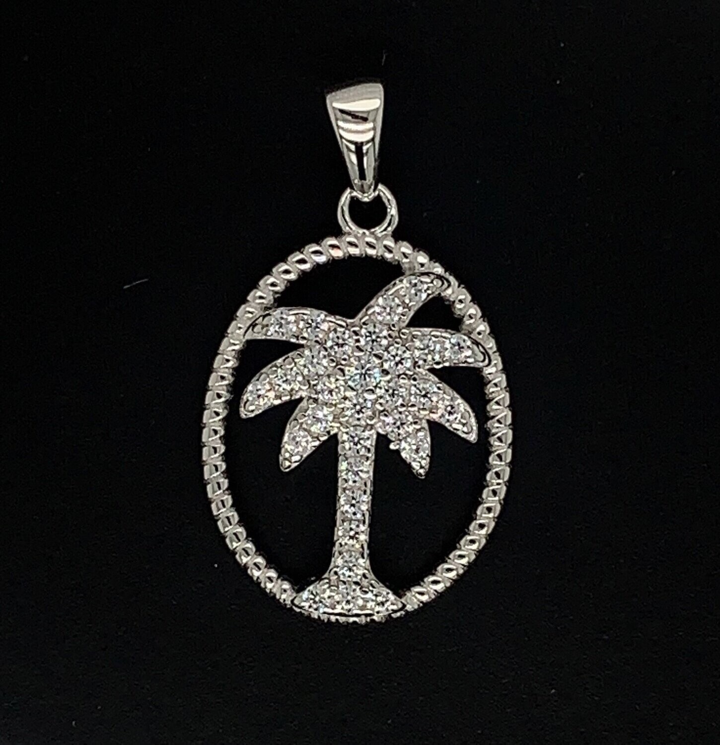 Cubic Zirconia Palm Tree Pendant