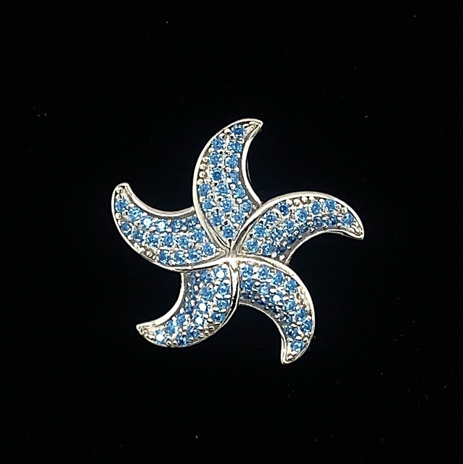 Blue Cubic Zirconia Starfish Pendant