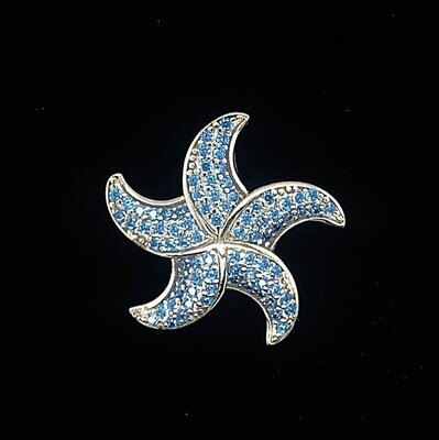 Blue Cubic Zirconia Starfish Pendant