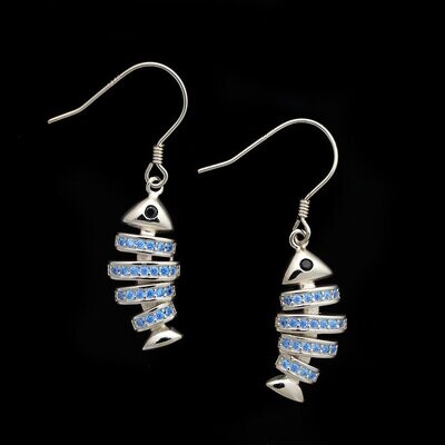 Blue Topaz Bonefish Earrings