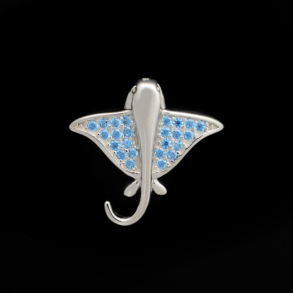 Blue Topaz Manta Ray Pendant