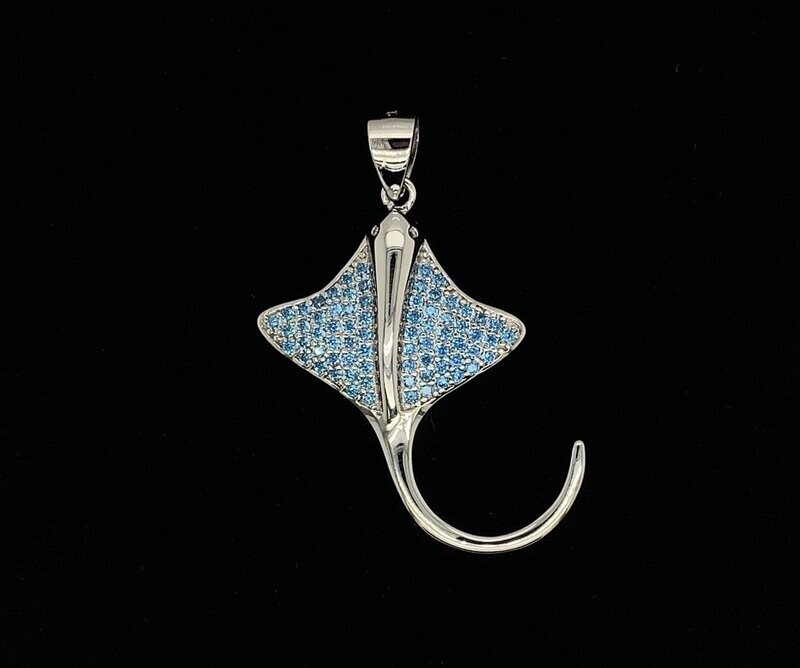 Blue Topaz Manta Ray Pendant