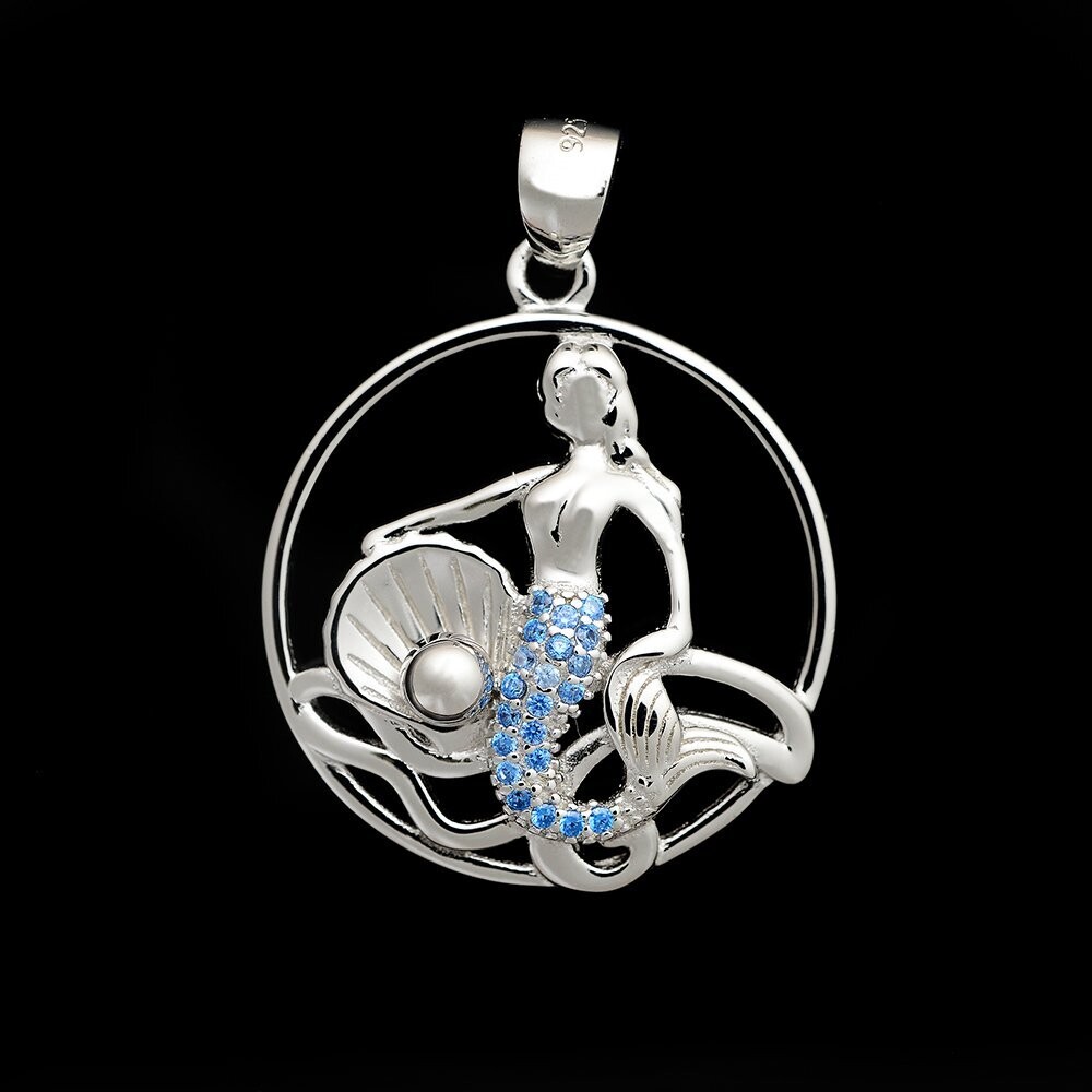 Blue Topaz Mermaid Pendant