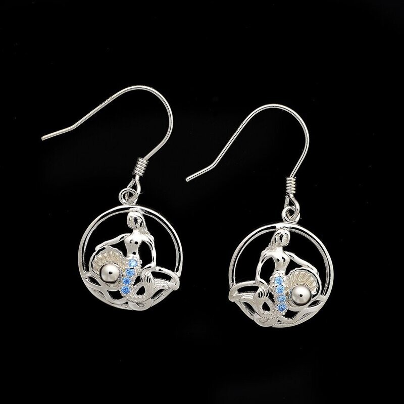 Blue Topaz Mermaid Earrings