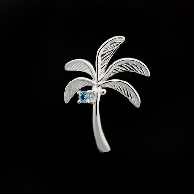 Blue Topaz Palm Tree Pendant