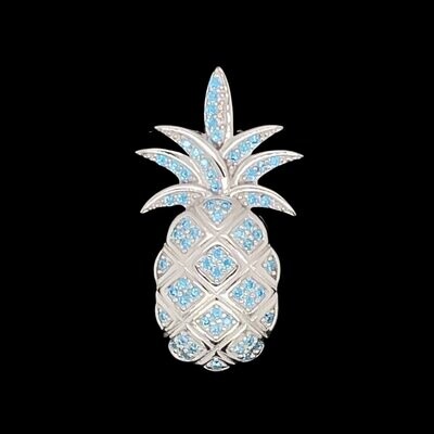 Blue Topaz Pineapple Pendant