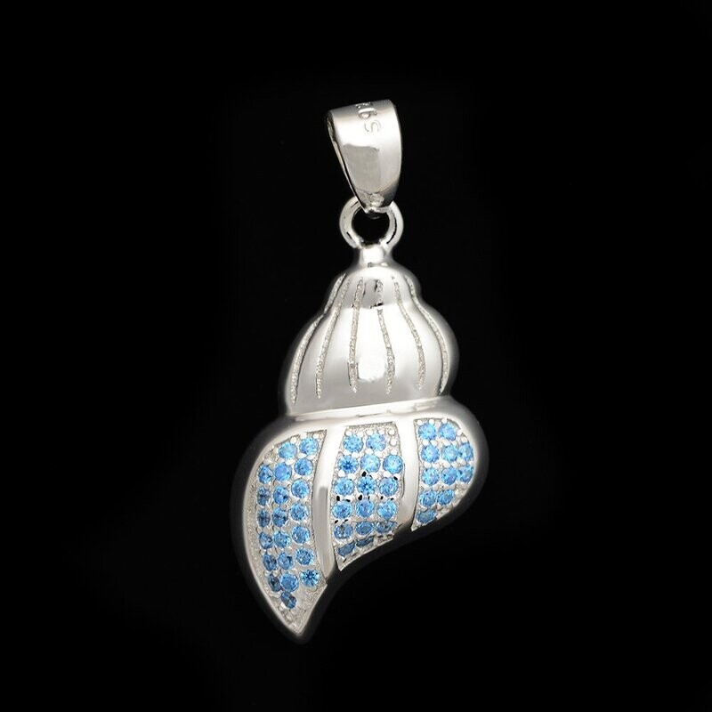 Blue Topaz Shell Pendant