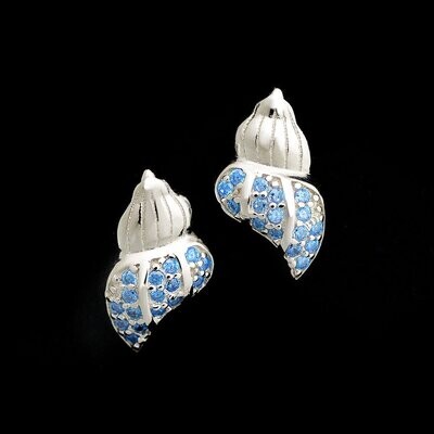 Blue Topaz Shell Earrings