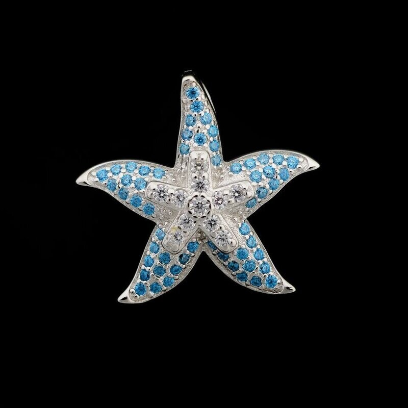 Blue Topaz Starfish Pendant