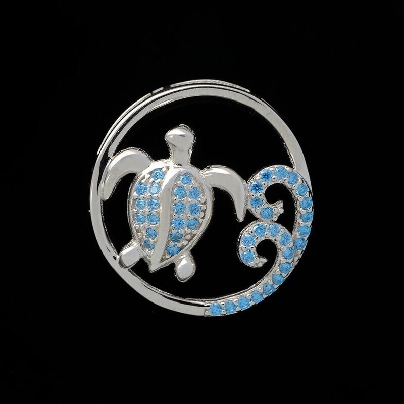 Blue Topaz Turtle Pendant