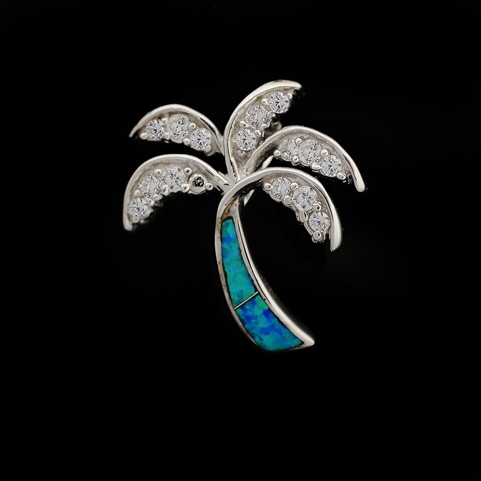 Opal Palm Tree Pendant