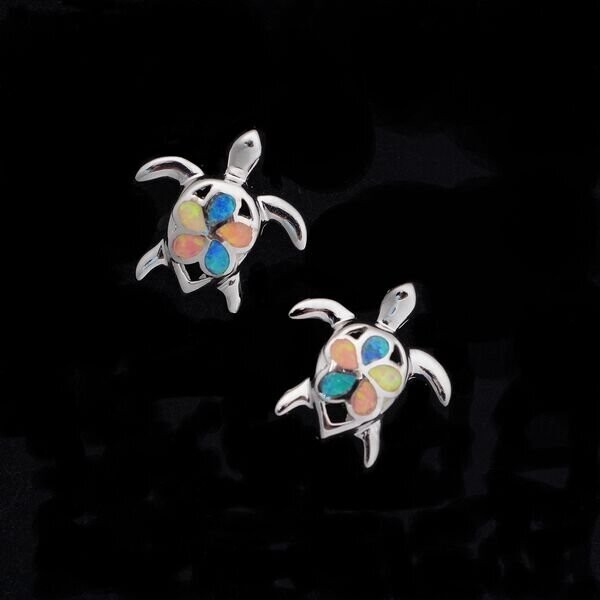 Opal Turtle Earrings