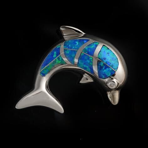 Opal Dolphin Pendant