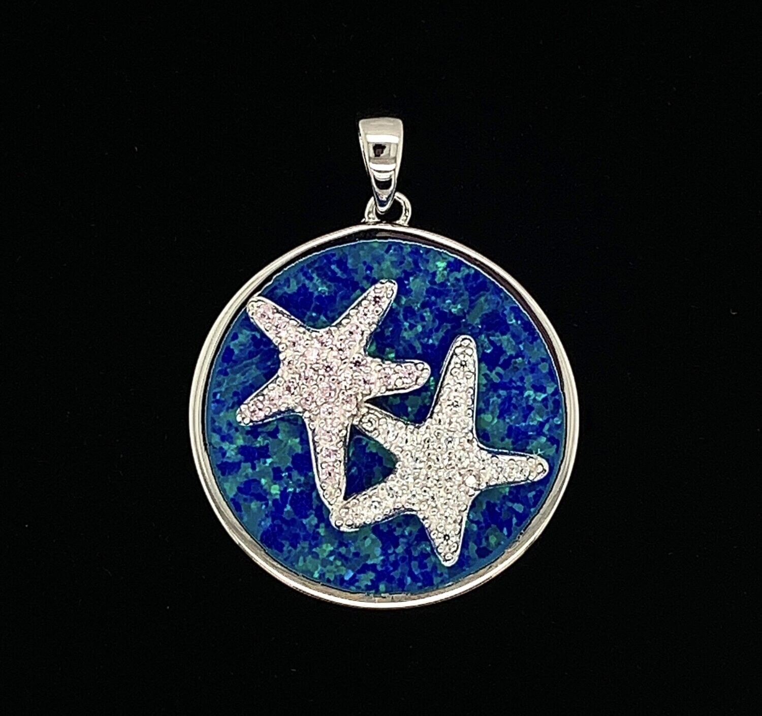 Opal & Cubic Zirconia Starfish Pendant
